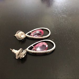 Swarovski pink drop earrings